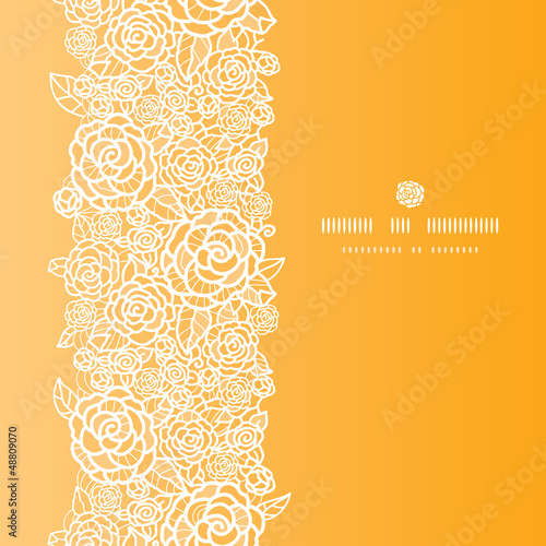 Valokuva Vector golden lace roses vertical seamless pattern background