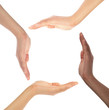 © oly5 - Conceptual symbol of multiracial human hands making a circle