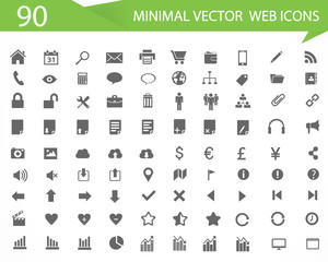 90 Minimal vector web icons