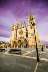 Wall Mural - Gothic cathedral of Leon, Castilla Leon, Spain