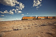 Cargo locomotive railroad in Arizona desert