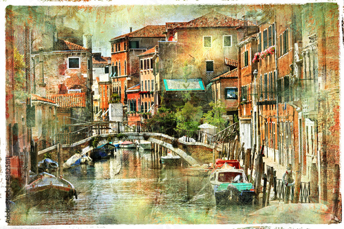 Naklejka - mata magnetyczna na lodówkę Venice, artwork in painting style