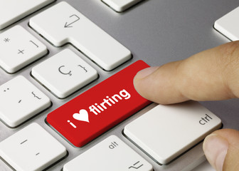 Sticker - i love flirting keyboard key. Finger