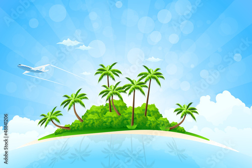 Foto-Vorhang - Tropical Island Background (von nVadym)