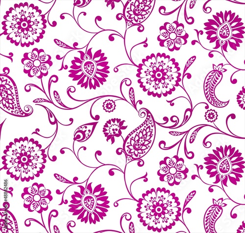 Tapeta ścienna Tradycyjny paisley kwiatowy wzór, tekstylia, Radżastan, Indie