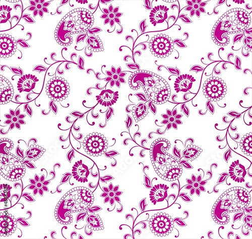 Tapeta ścienna Tradycyjny paisley kwiatowy wzór, tekstylia, Radżastan, Indie