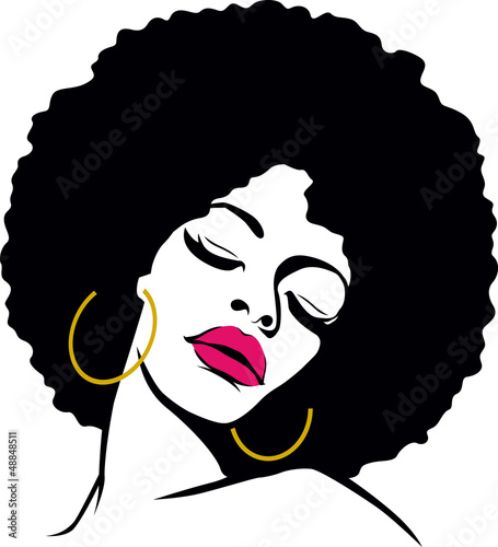 Board z aluminiowym obramowaniem Afro hair hippie woman pop art