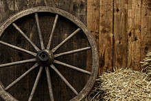 Vintage Wooden Carriage Wheel