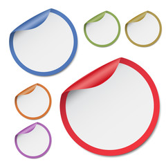 Fototapete - Set of round stickers