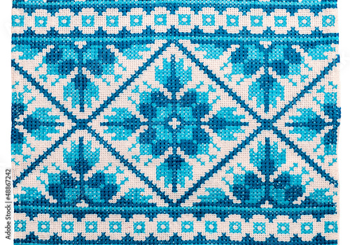 Naklejka na kafelki embroidered good by cross-stitch pattern