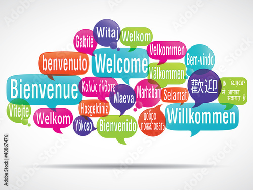 Fotografía nuage de mots bulles : bienvenue traduction