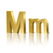 Vector letter M of golden design alphabet