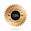 Best choice gold icon on black background