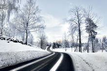 Winding Road In Winter