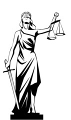 Vector illustration of lady justice