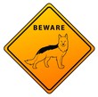 Illustration of Shepherd Dog Warning Sign