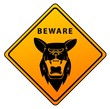 Beware Sign Shepherd Dog