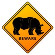 Rhinoceros road sign