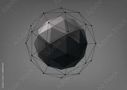 Naklejka samoprzylepna Abstrakcyjny geometryczny kształt z trójkątnych powierzchni