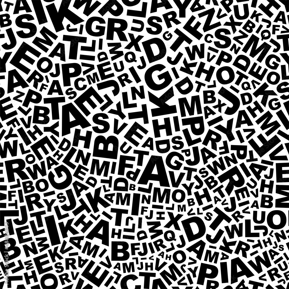 Abstract letters seamless pattern. Stock Vector | Adobe Stock