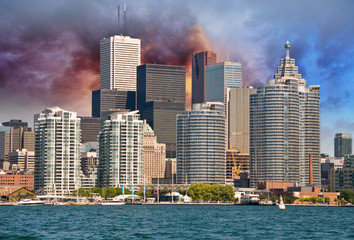 Sticker - Toronto. Beautiful view of city skyline from Lake Ontario