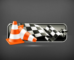 Sticker - Racing banner with traffic cones