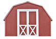 Barn style utility tool shed for garden and farm equipment,