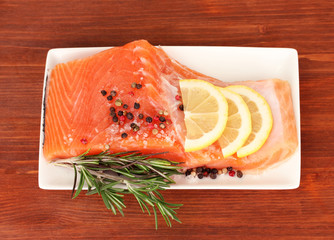 Sticker - Fresh salmon fillet with herbals and lemon slices