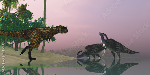 Naklejka samoprzylepna Bagno dinozaurów
