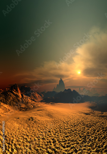 Naklejka dekoracyjna Fantasy Landscape - Computer Artwork