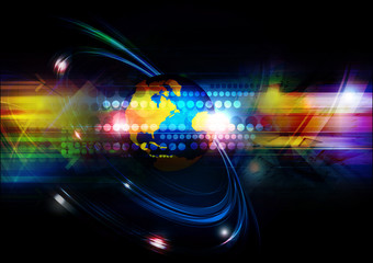 Wall Mural - global network technology