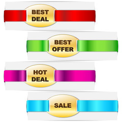 Wall Mural - vector illustration of colorful ribbon tag for promotion