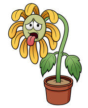Illustration Of Cartoon Sunflower