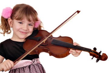 Wall Mural - beautiful little girl play violin