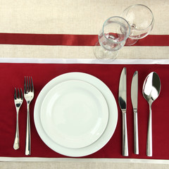 Sticker - holiday table setting, close up