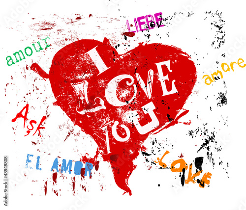 Plakat na zamówienie Love concept, the word "Love" in different languages