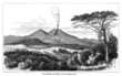 Ansicht des Vesuv/ Vesuvio/ Vesuvius, Golf von Neapel, Kampanien, Italien, Europa, Vulkan, im 19. Jahrhundert (Alte Lithographie)
