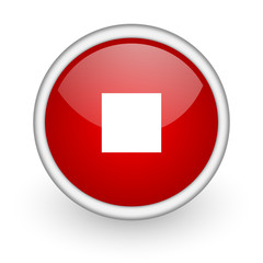 stop red circle web icon on white background