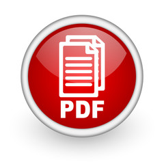 Aufkleber - pdf red circle web icon on white background