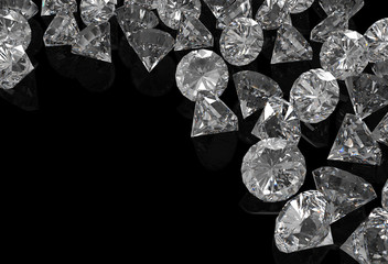 Wall Mural - diamonds on black surface