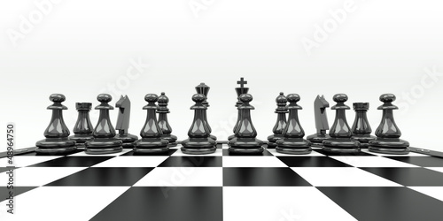 Board z aluminiowym obramowaniem Szachownica, szachy, czarny, figury, gra