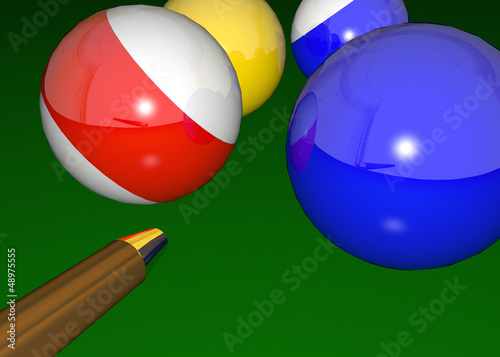 Obraz na płótnie canvas dwuczęściowy "dyptyk" Bilard - 3d