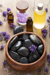 Wall Mural - spa stones salt and lavender oil