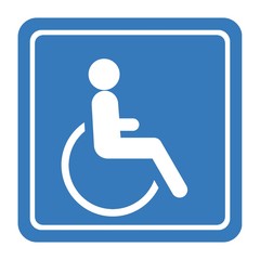 Poster - Personne handicapée en fauteuil roulant dans un panneau