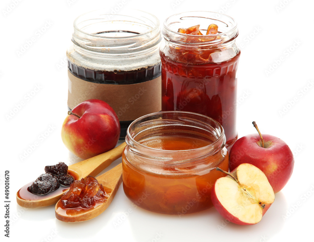 tasty homemade jam, isolated on white