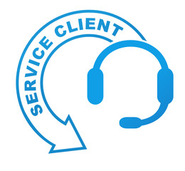 Sticker - service client sur symbole validé bleu