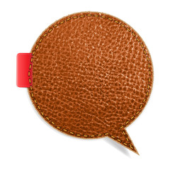 Aufkleber - Leather texture background on retro style speech bubbles