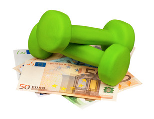 Wall Mural - Euro and dumbbells