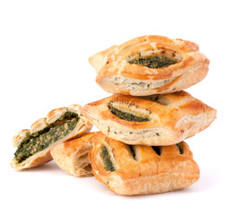 Poster - Puff pastry bun isolated on white background.