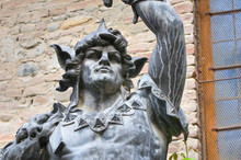 Bronze Statue. Grazzano Visconti. Emilia-Romagna. Italy.